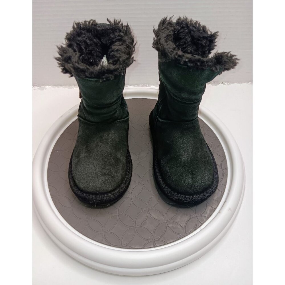 Koolaburra By UGG Kids Faux Fur Lined Black Winter Boots Size 7